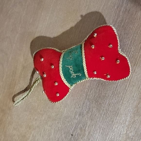 "Good Dog" Bone Velvet Christmas Ornament - Picture 2 of 5